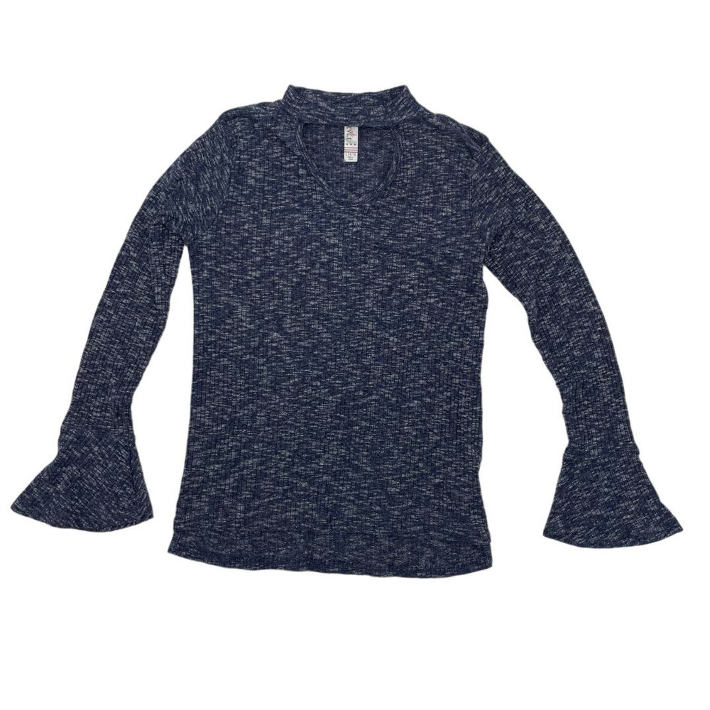 Pink Velvet Knit Blue Sweater